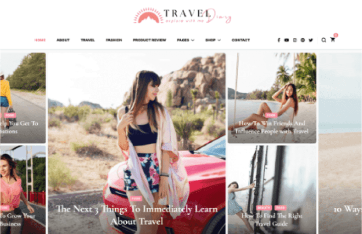 Travel blog WordPress site